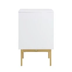 Richmond Ridged 2 Drawer Bedside Table, Matte White -Daals Store BSD 105 WHITE WB4 1