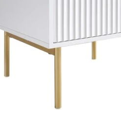 Richmond Ridged 2 Drawer Bedside Table, Matte White -Daals Store BSD 105 WHITE detail4