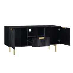 Richmond Ridged 120cm Wide TV Media Unit, Matte Black 17 Richmond Ridged 120cm Wide TV Media Unit, Matte Black -Daals Store BSD 106 BLACK WB3