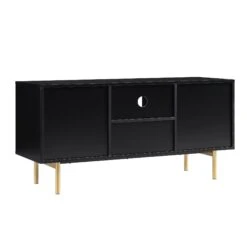 Richmond Ridged 120cm Wide TV Media Unit, Matte Black 19 Richmond Ridged 120cm Wide TV Media Unit, Matte Black -Daals Store BSD 106 BLACK WB5