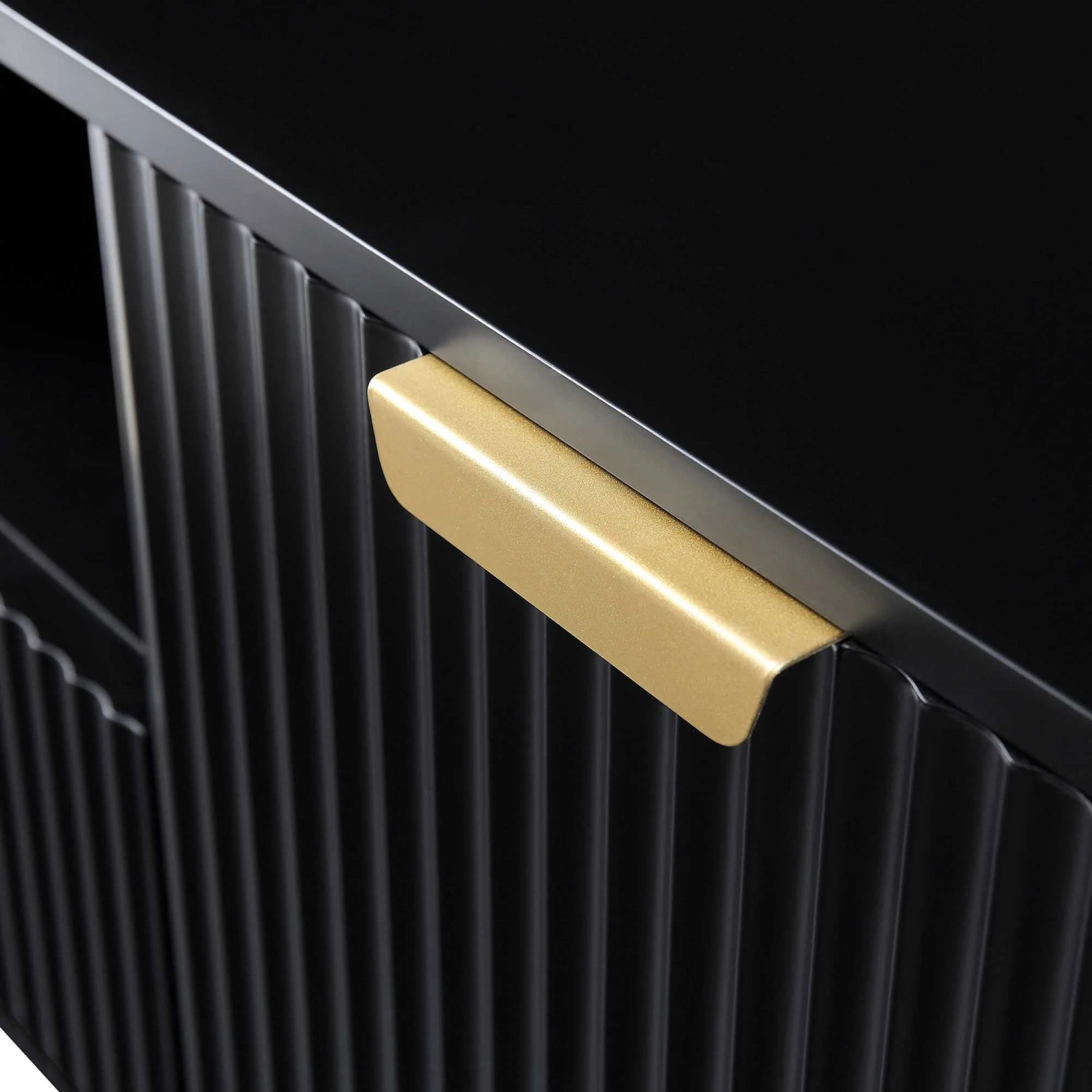 Richmond Ridged 120cm Wide TV Media Unit, Matte Black 10 Richmond Ridged 120cm Wide TV Media Unit, Matte Black - Image 10