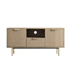 Richmond Ridged 120cm Wide TV Media Unit, Light Ash