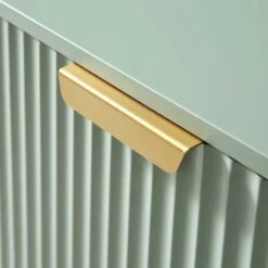 Richmond 120cm Ridged TV Media Unit in Matte Sage Green – Contemporary Ribbed Cabinet with Gold Accents -Daals Store BSD 106 SAGE detail3