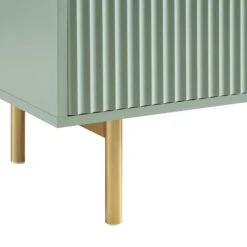 Richmond 120cm Ridged TV Media Unit in Matte Sage Green – Contemporary Ribbed Cabinet with Gold Accents -Daals Store BSD 106 SAGE detail4