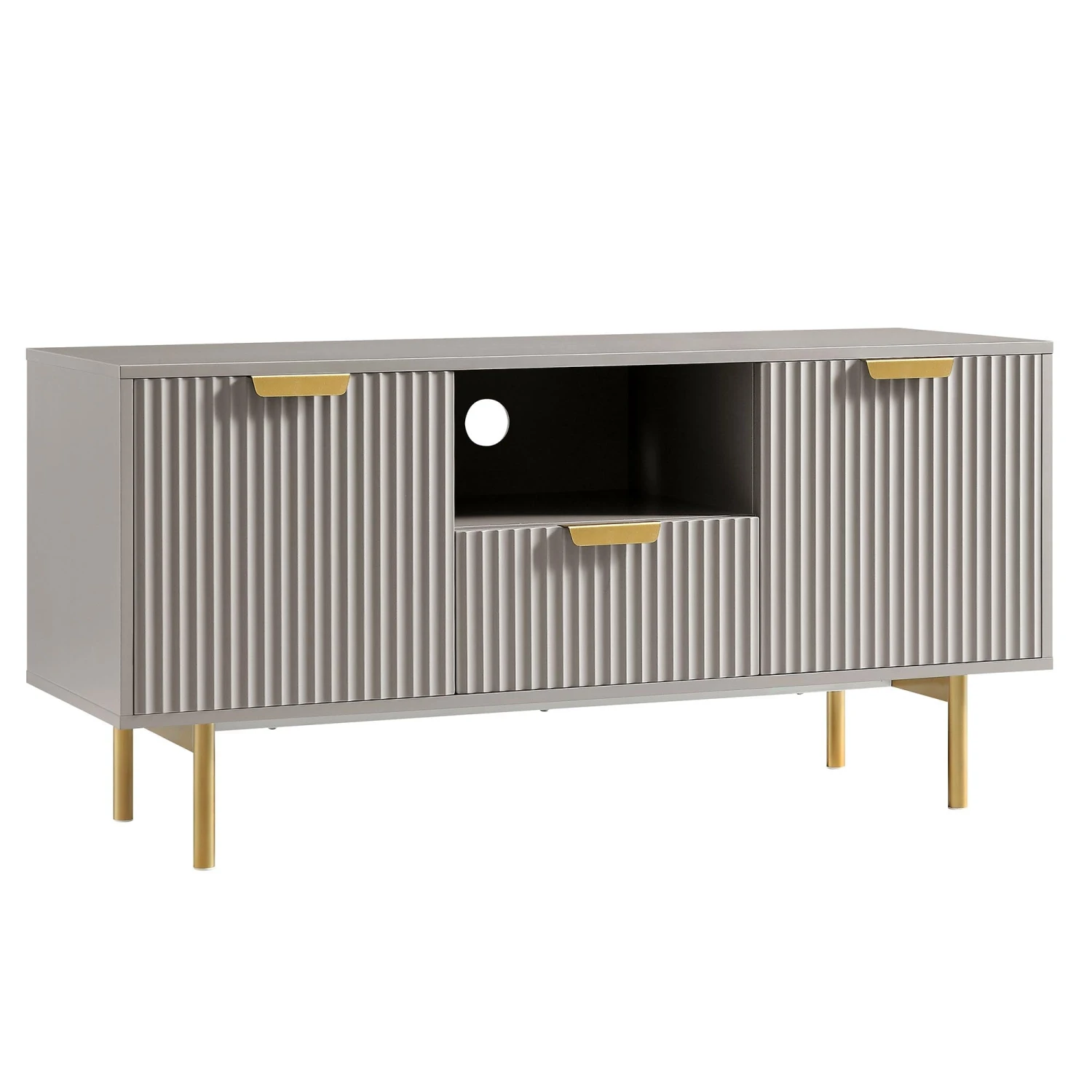 Richmond Ridged 120cm Wide TV Media Unit, Matte Taupe 5 Richmond Ridged 120cm Wide TV Media Unit, Matte Taupe - Image 5