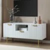 Richmond Ridged 120cm Wide TV Media Unit, Matte White 17 Richmond Ridged 120cm Wide TV Media Unit, Matte White -Daals Store BSD 106 WHITE main