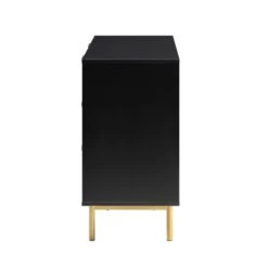 Richmond Ridged Wide Chest Of 6 Drawers, Matte Black 18 Richmond Ridged Wide Chest Of 6 Drawers, Matte Black -Daals Store BSD 107 BLACK WB4