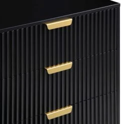 Richmond Ridged Wide Chest Of 6 Drawers, Matte Black 20 Richmond Ridged Wide Chest Of 6 Drawers, Matte Black -Daals Store BSD 107 BLACK detail1