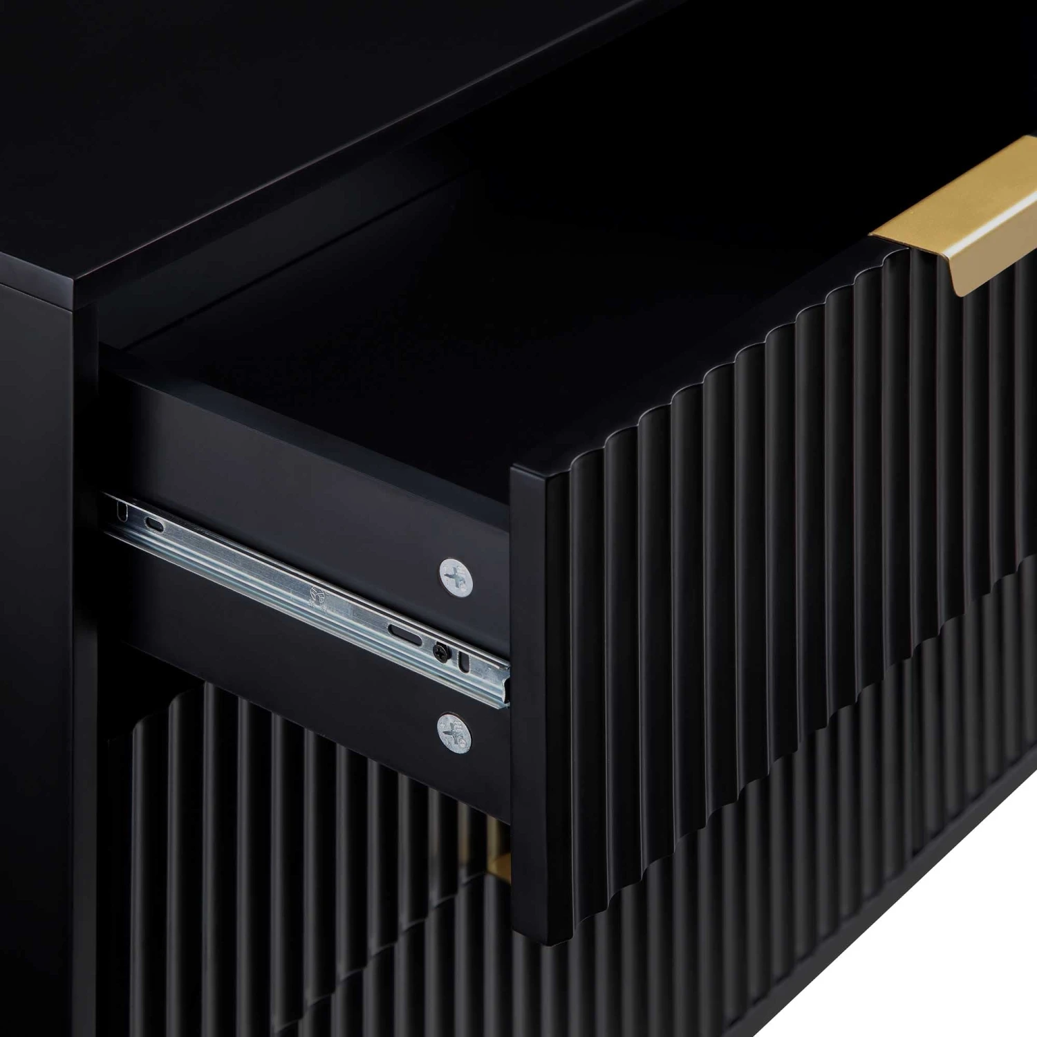 Richmond Ridged Wide Chest Of 6 Drawers, Matte Black 10 Richmond Ridged Wide Chest Of 6 Drawers, Matte Black - Image 10