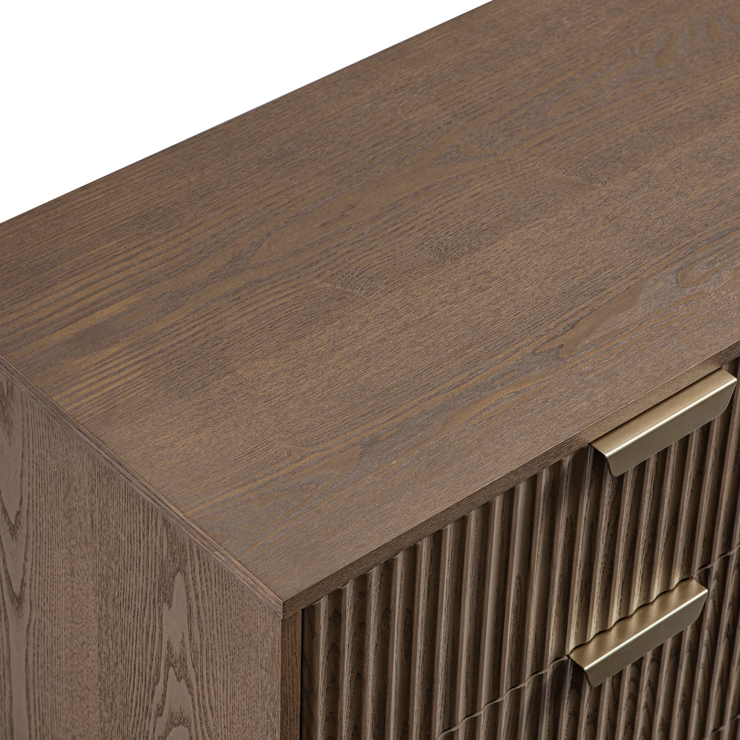 Richmond Ridged Wide Chest Of 6 Drawers, Dark Ash 8 Richmond Ridged Wide Chest Of 6 Drawers, Dark Ash - Image 8