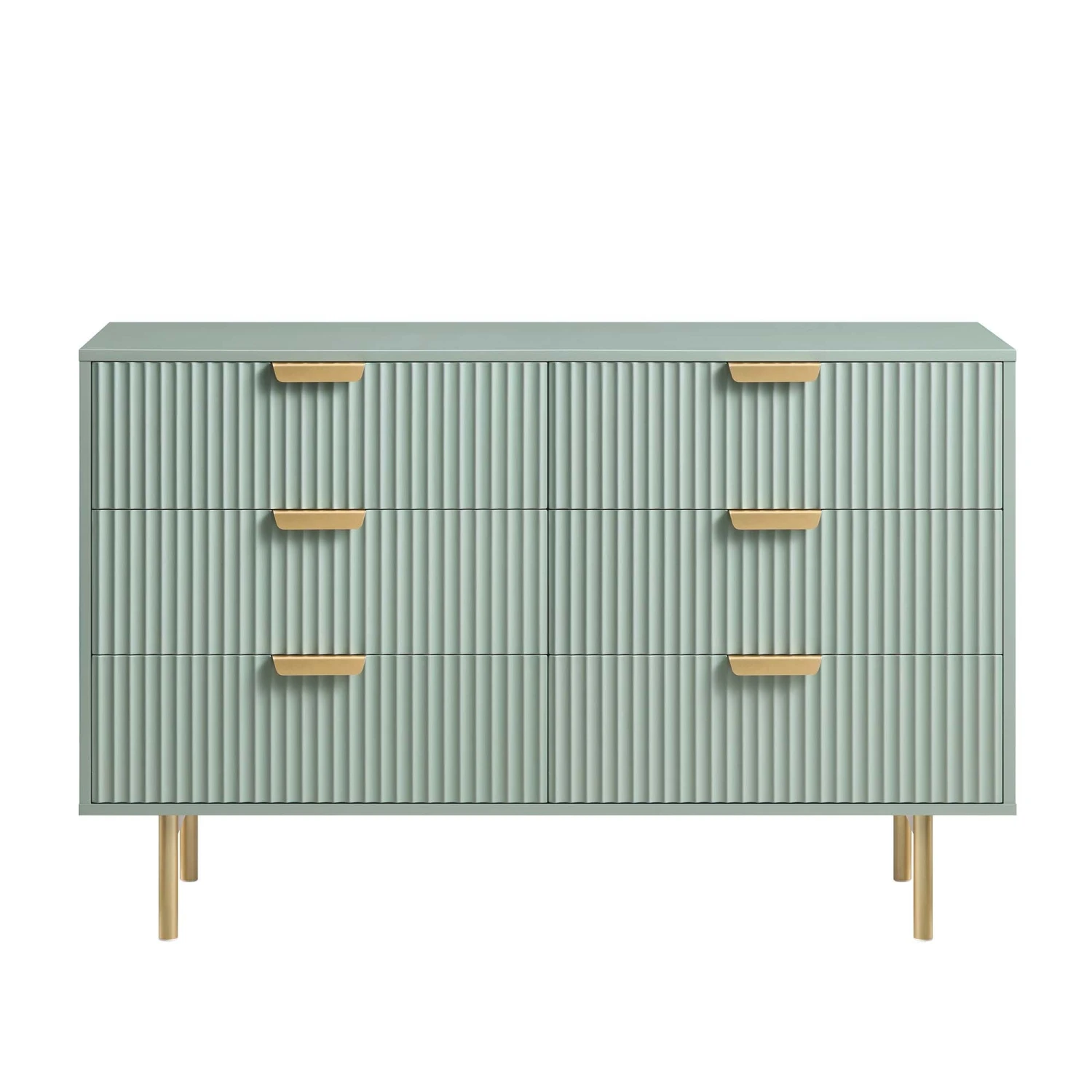 Richmond Ridged Wide Chest Of 6 Drawers, Matte Sage Green 3 Richmond Ridged Wide Chest Of 6 Drawers, Matte Sage Green - Image 3