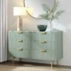 Richmond Ridged Wide Chest Of 6 Drawers, Matte Sage Green -Daals Store BSD 107 SAGE main