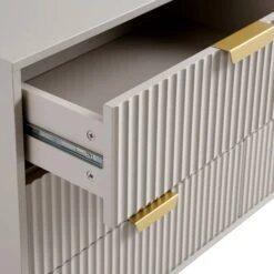 Richmond Ridged Wide Chest Of 6 Drawers, Matte Taupe 23 Richmond Ridged Wide Chest Of 6 Drawers, Matte Taupe -Daals Store BSD 107 TAUPE detail2