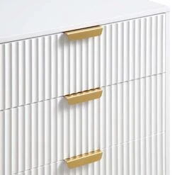 Richmond Ridged Wide Chest Of 6 Drawers, Matte White 20 Richmond Ridged Wide Chest Of 6 Drawers, Matte White -Daals Store BSD 107 WHITE detail1