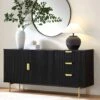Richmond Ridged Large Sideboard, Matte Black 25 Richmond Ridged Large Sideboard, Matte Black -Daals Store BSD 108 BLACK main