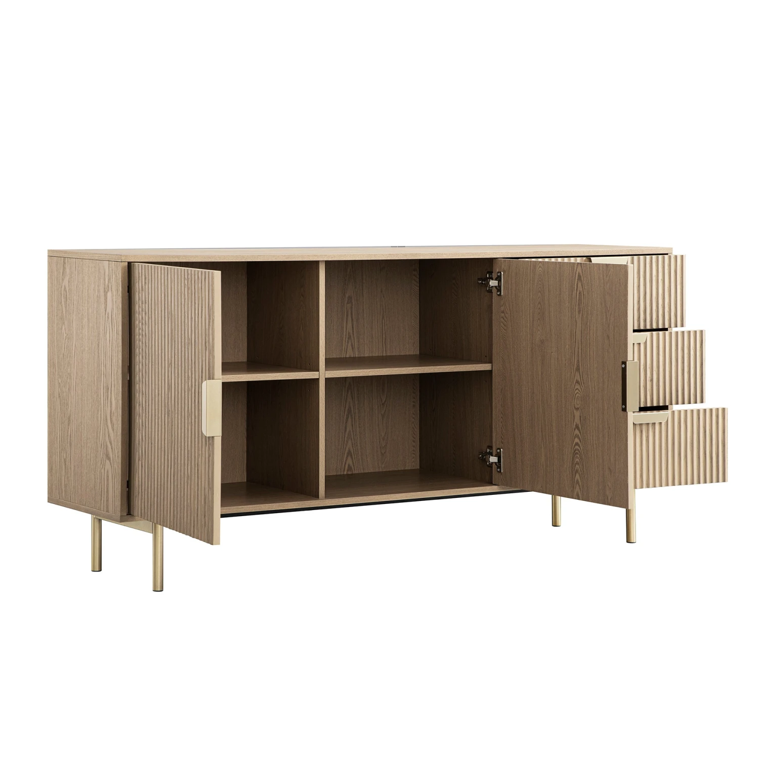 Richmond Ridged Large Sideboard, Light Ash 4 Richmond Ridged Large Sideboard, Light Ash - Image 4