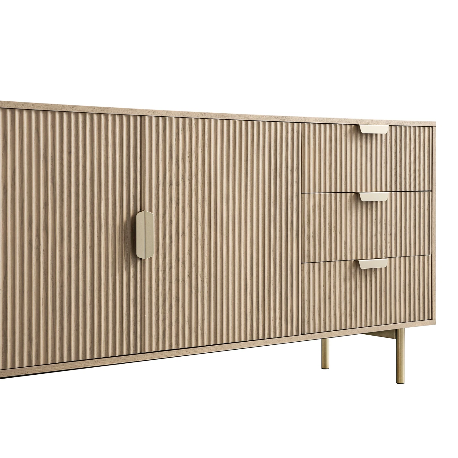 Richmond Ridged Large Sideboard, Light Ash 7 Richmond Ridged Large Sideboard, Light Ash - Image 7