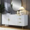 Richmond Ridged Large Sideboard, Matte White -Daals Store BSD 108 WHITE main
