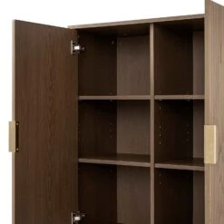 Richmond Ridged Highboard Storage Cabinet, Dark Ash -Daals Store BSD 109 DARKWOOD detail2