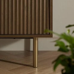 Richmond Ridged Highboard Storage Cabinet, Dark Ash -Daals Store BSD 109 DARKWOOD scene5