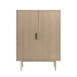 Richmond Ridged Highboard Storage Cabinet, Light Ash 26 Richmond Ridged Highboard Storage Cabinet, Light Ash -Daals Store BSD 109 LIGHTWOOD WB1