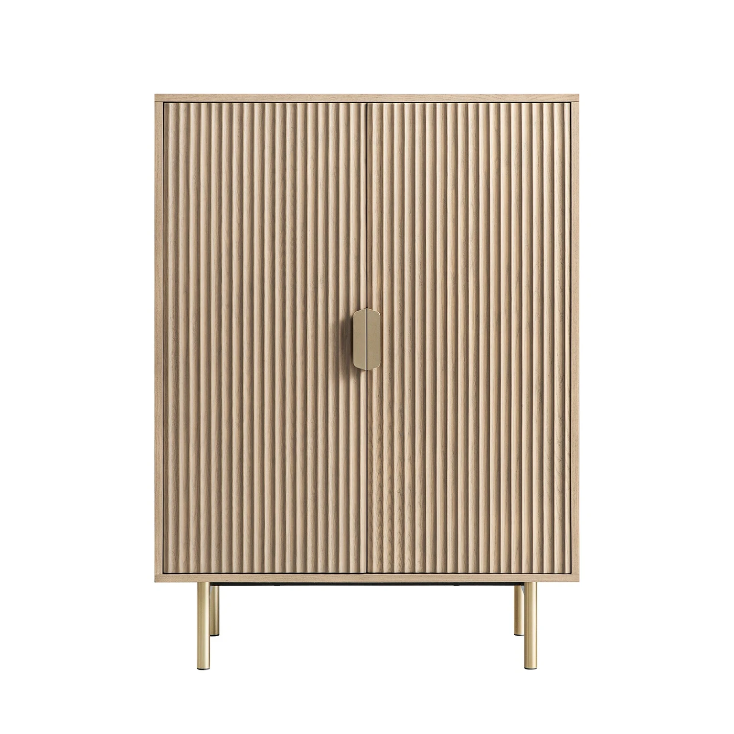 Richmond Ridged Highboard Storage Cabinet, Light Ash 9 Richmond Ridged Highboard Storage Cabinet, Light Ash - Image 9