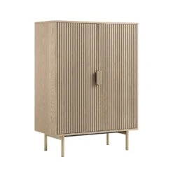 Richmond Ridged Highboard Storage Cabinet, Light Ash 27 Richmond Ridged Highboard Storage Cabinet, Light Ash -Daals Store BSD 109 LIGHTWOOD WB2