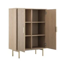 Richmond Ridged Highboard Storage Cabinet, Light Ash 30 Richmond Ridged Highboard Storage Cabinet, Light Ash -Daals Store BSD 109 LIGHTWOOD WB4