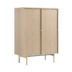 Richmond Ridged Highboard Storage Cabinet, Light Ash 32 Richmond Ridged Highboard Storage Cabinet, Light Ash -Daals Store BSD 109 LIGHTWOOD WB6