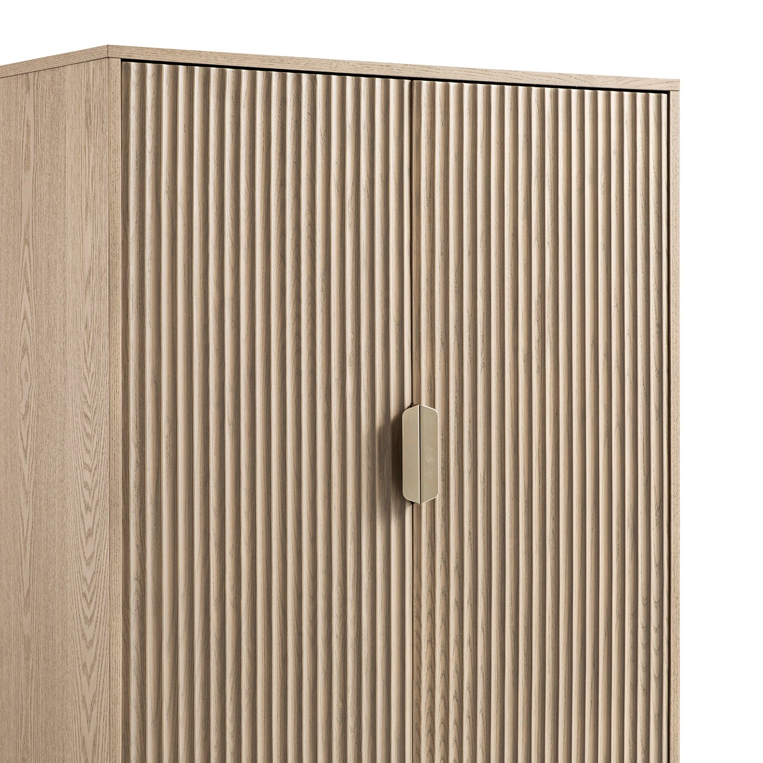 Richmond Ridged Highboard Storage Cabinet, Light Ash 16 Richmond Ridged Highboard Storage Cabinet, Light Ash - Image 16