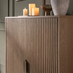 Richmond Ridged Highboard Storage Cabinet, Light Ash 22 Richmond Ridged Highboard Storage Cabinet, Light Ash -Daals Store BSD 109 LIGHTWOOD scene4
