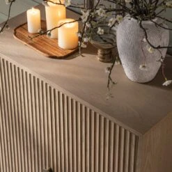 Richmond Ridged Highboard Storage Cabinet, Light Ash 23 Richmond Ridged Highboard Storage Cabinet, Light Ash -Daals Store BSD 109 LIGHTWOOD scene5