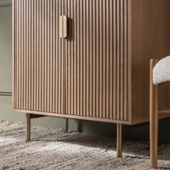 Richmond Ridged Highboard Storage Cabinet, Light Ash 24 Richmond Ridged Highboard Storage Cabinet, Light Ash -Daals Store BSD 109 LIGHTWOOD scene6