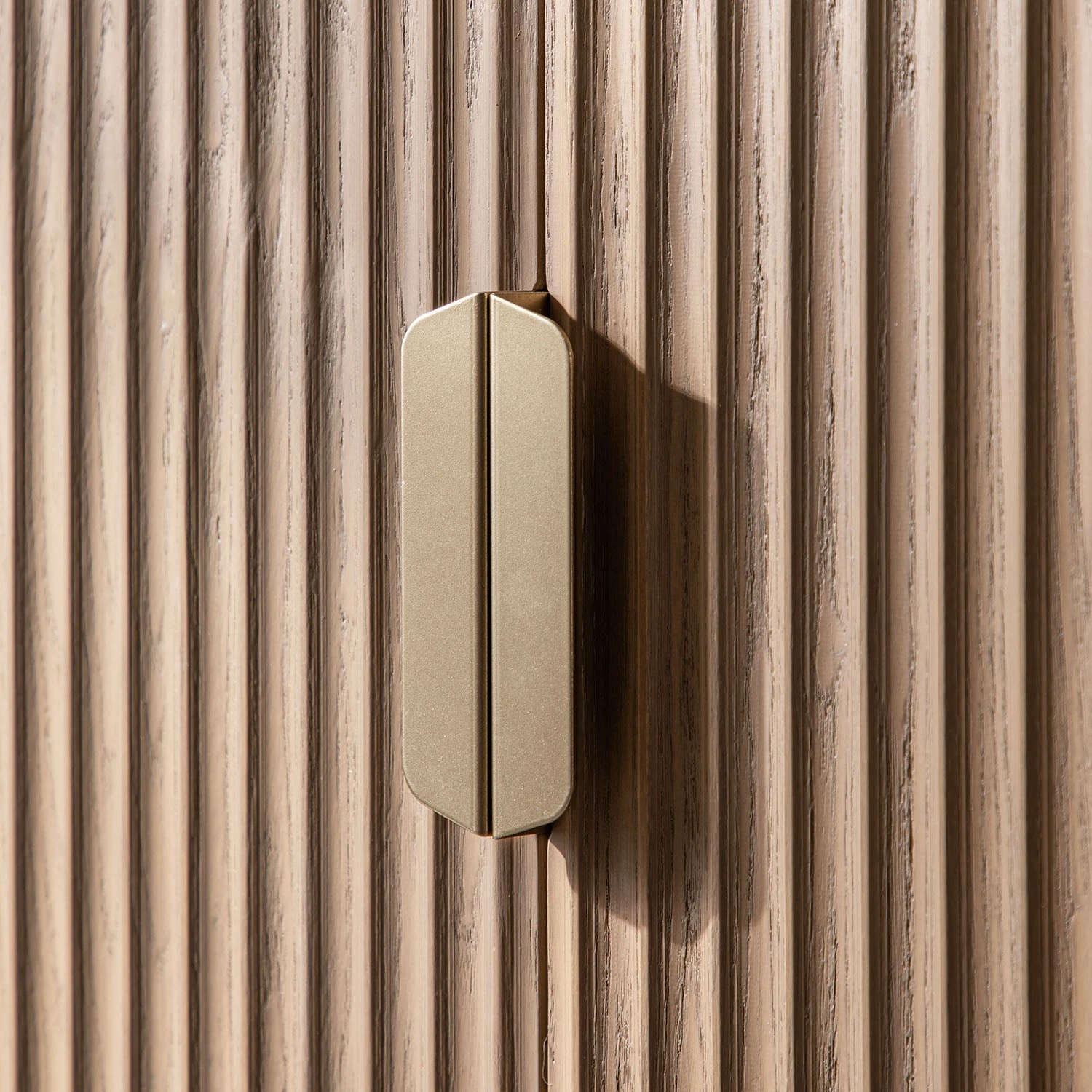 Richmond Ridged Highboard Storage Cabinet, Light Ash 8 Richmond Ridged Highboard Storage Cabinet, Light Ash - Image 8