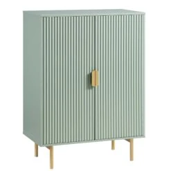 Richmond Ridged Highboard Storage Cabinet, Matte Sage Green -Daals Store BSD 109 SAGE WB2