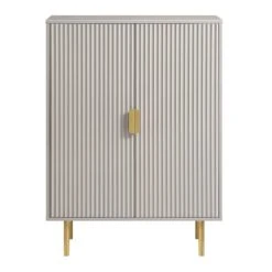 Richmond Ridged Highboard Storage Cabinet, Matte Taupe 16 Richmond Ridged Highboard Storage Cabinet, Matte Taupe -Daals Store BSD 109 TAUPE WB1
