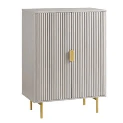 Richmond Ridged Highboard Storage Cabinet, Matte Taupe 19 Richmond Ridged Highboard Storage Cabinet, Matte Taupe -Daals Store BSD 109 TAUPE WB3