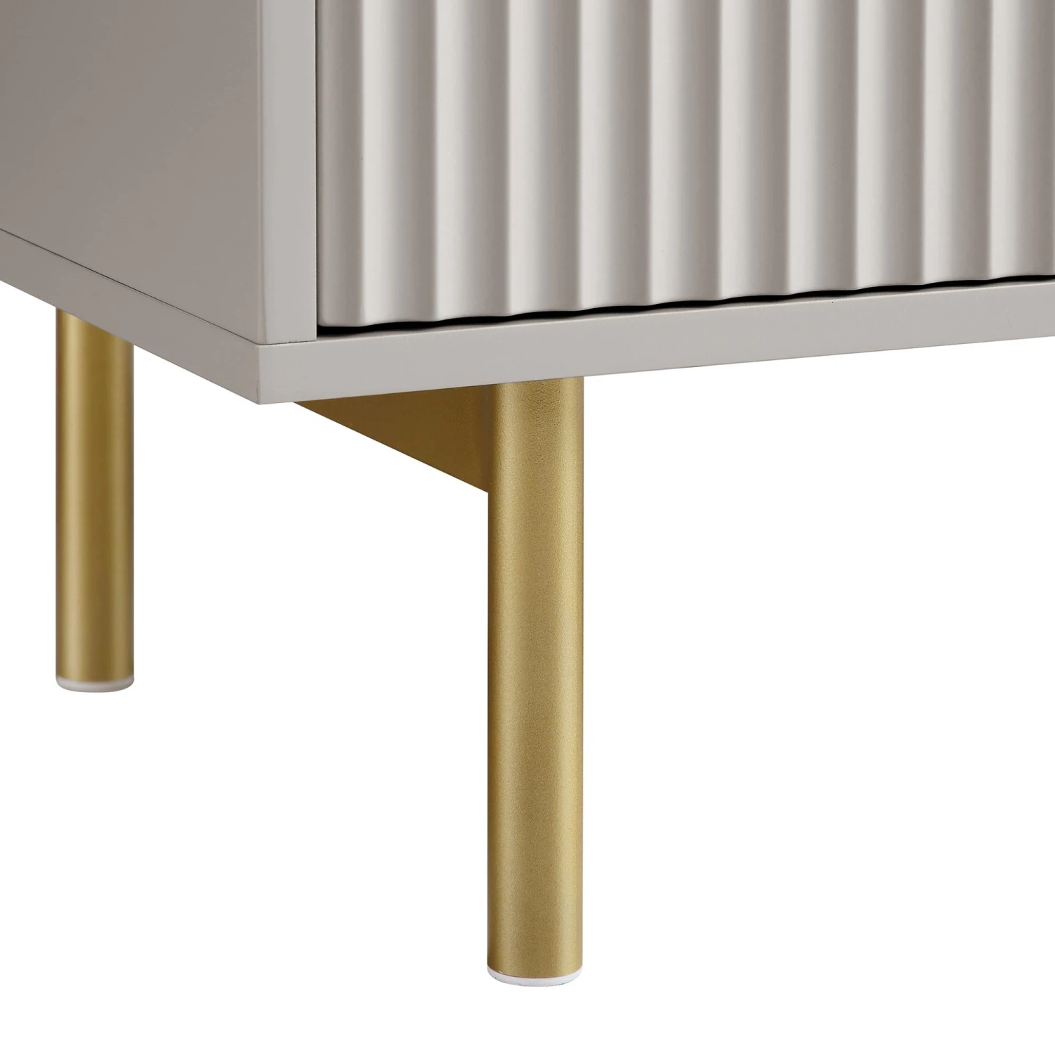 Richmond Ridged Highboard Storage Cabinet, Matte Taupe 12 Richmond Ridged Highboard Storage Cabinet, Matte Taupe - Image 12