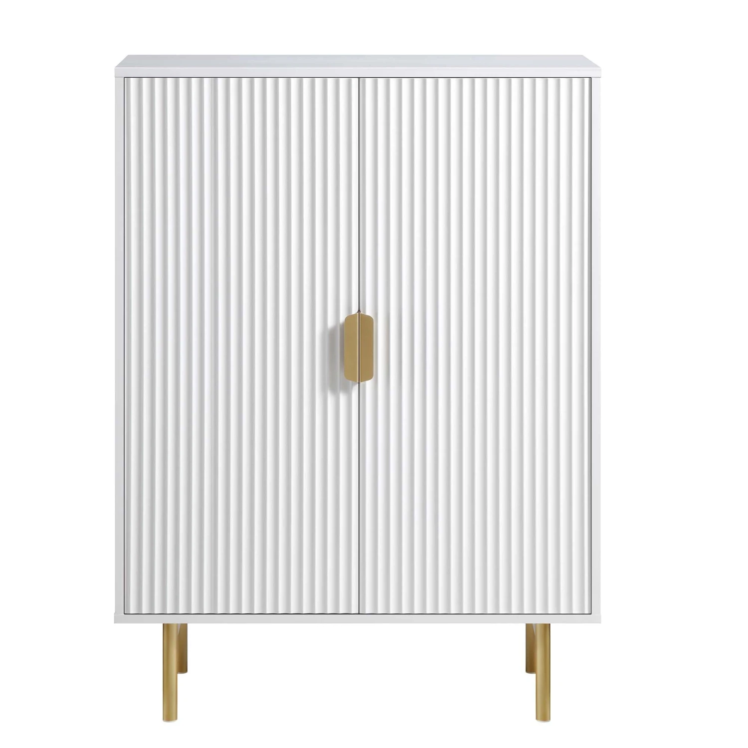 Richmond Ridged Highboard Storage Cabinet, Matte White 3 Richmond Ridged Highboard Storage Cabinet, Matte White - Image 3