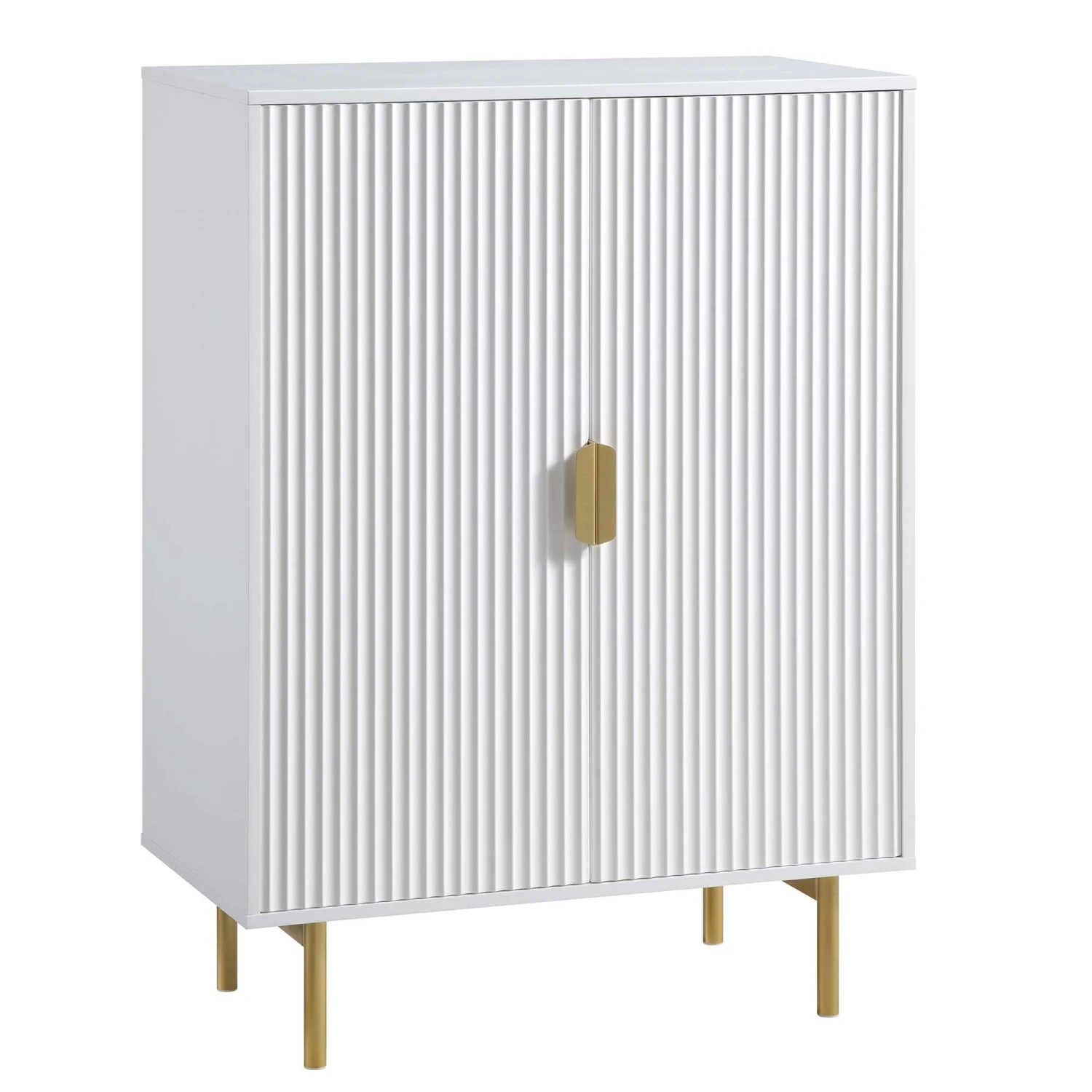 Richmond Ridged Highboard Storage Cabinet, Matte White 4 Richmond Ridged Highboard Storage Cabinet, Matte White - Image 4