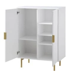 Richmond Ridged Highboard Storage Cabinet, Matte White 16 Richmond Ridged Highboard Storage Cabinet, Matte White -Daals Store BSD 109 WHITE WB3