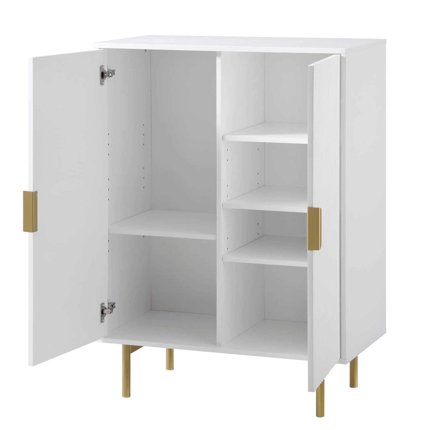 Richmond Ridged Highboard Storage Cabinet, Matte White 6 Richmond Ridged Highboard Storage Cabinet, Matte White - Image 6