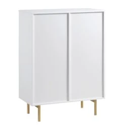 Richmond Ridged Highboard Storage Cabinet, Matte White 18 Richmond Ridged Highboard Storage Cabinet, Matte White -Daals Store BSD 109 WHITE WB5