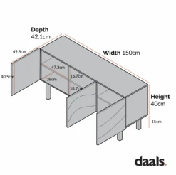 Moriko 3 Door TV Unit, 150 Cm 16 Moriko 3 Door TV Unit, 150 Cm -Daals Store BSD 111 CHART