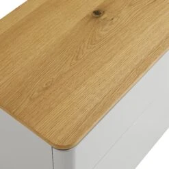 Agnes Curved Edge Chest Of 3 Drawers, Dove Grey With Oak Top 22 Agnes Curved Edge Chest Of 3 Drawers, Dove Grey With Oak Top -Daals Store BSD 116 DOVEGREY detail1