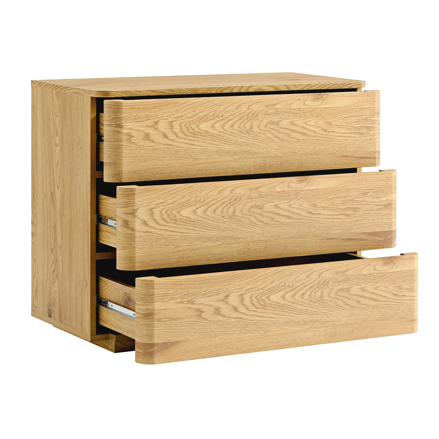 Agnes Curved Edge Chest Of 3 Drawers, Natural 9 Agnes Curved Edge Chest Of 3 Drawers, Natural - Image 9