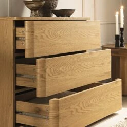Agnes Curved Edge Chest Of 3 Drawers, Natural 15 Agnes Curved Edge Chest Of 3 Drawers, Natural -Daals Store BSD 116 OAK scene2