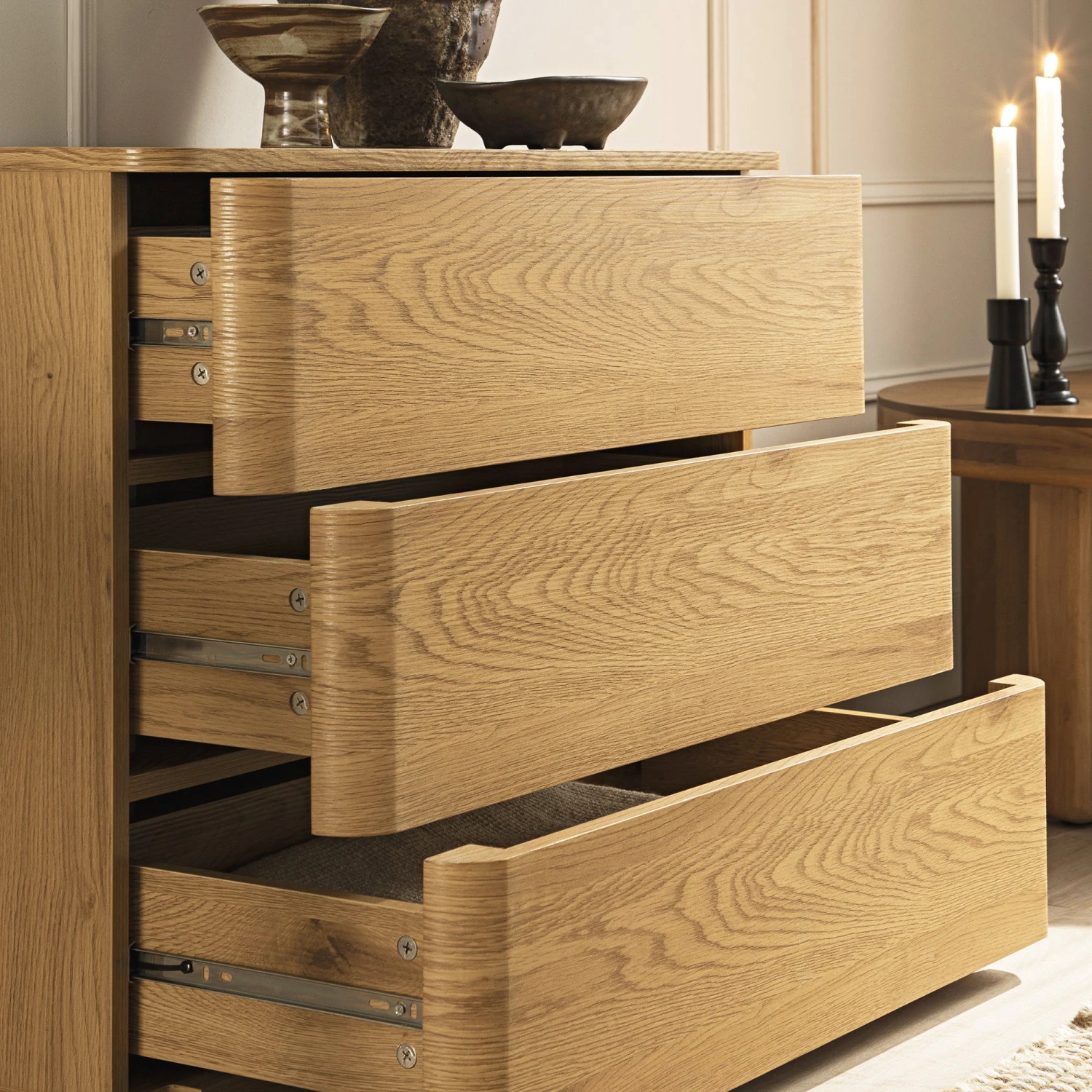 Agnes Curved Edge Chest Of 3 Drawers, Natural 3 Agnes Curved Edge Chest Of 3 Drawers, Natural - Image 3
