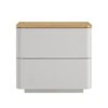 Agnes Curved Edge 2 Drawer Bedside Table, Dove Grey With Oak Top 26 Agnes Curved Edge 2 Drawer Bedside Table, Dove Grey With Oak Top -Daals Store BSD 117 DOVEGREY WB1