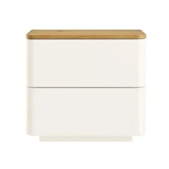 Agnes Curved Edge 2 Drawer Bedside Table, White 16 Agnes Curved Edge 2 Drawer Bedside Table, White -Daals Store BSD 117 WHITE WB1